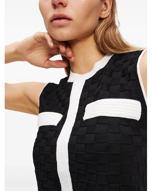 Karl Lagerfeld Black Contrast-Piping Sleeveless Top