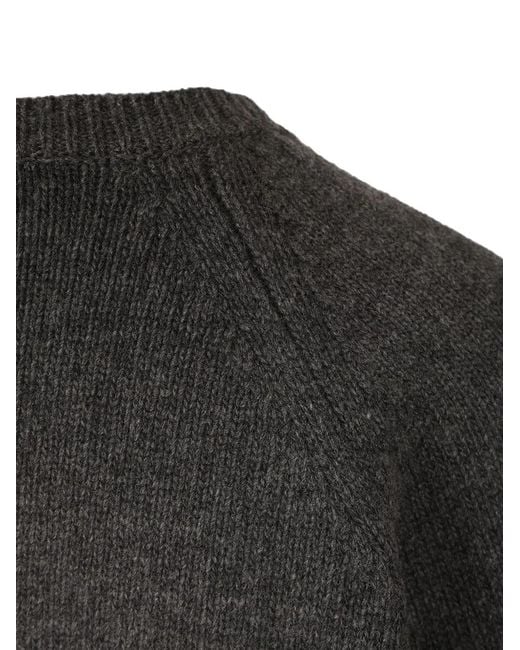 Weekend by Maxmara Gray Ombrosa Wool Crewneck Cardigan