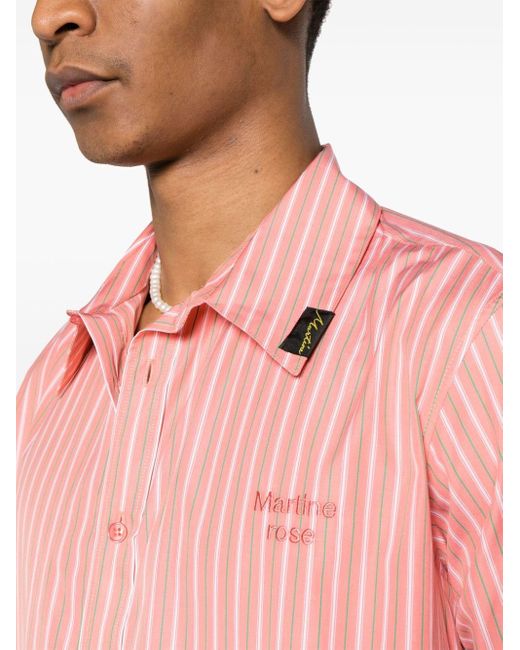 Martine Rose Pink Striped Cotton Shirt for men