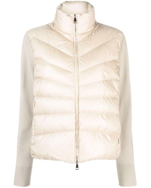 Moncler Natural Knitted-panel Puffer Jacket
