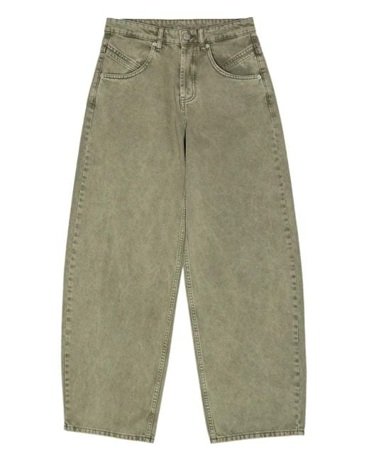 Bimba Y Lola Jeans Met Wijde Pijpen En Zakdetail in het Green