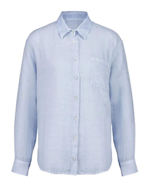 Camisa con botones 120% Lino de color Blue