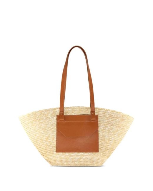 Catarzi Natural Leather-Trimmed Straw Tote Bag