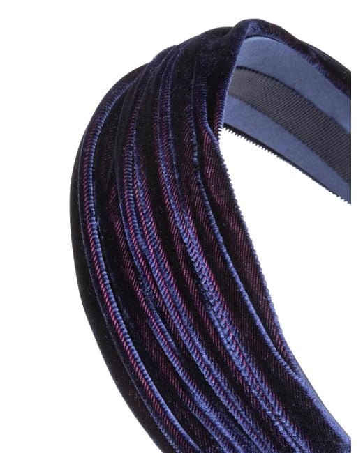Jennifer Behr Blue Natasha Velvet Headband