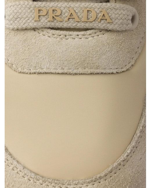 Prada Brown Prax 2.0 Re-Nylon Suede Sneakers