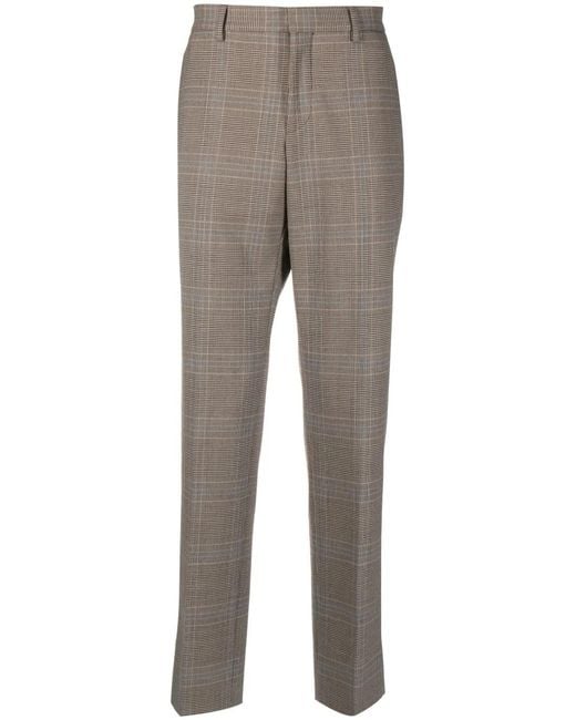 Moschino Gray Tailored Plaid-Check Trousers for men