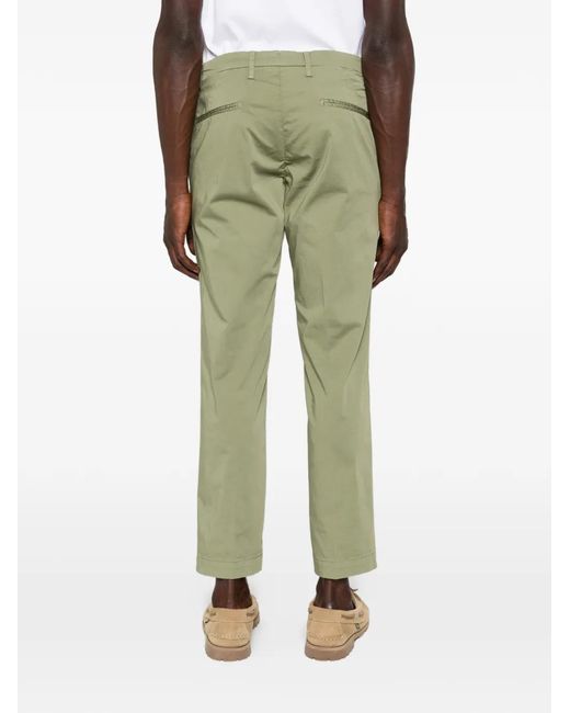 VELA SHOP Green Belt-Loop Pocket Trousers for men