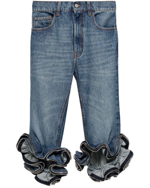 Coperni Blue Mid-rise Cropped Jeans