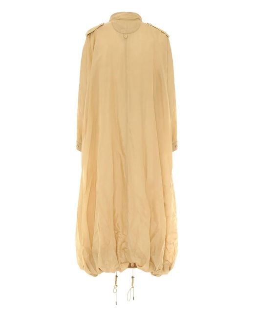Alberta Ferretti Natural Drawstring-Detail Coat