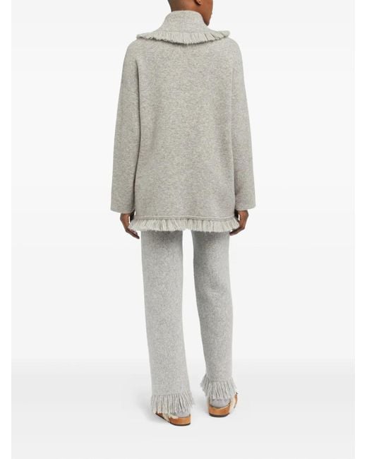 Alanui Gray Finest Fringed Cardigan