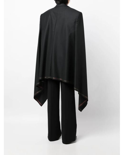 Junya Watanabe Black Belted Wool Cape Blazer