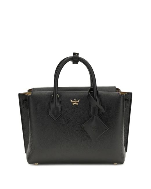MCM Black Small Milla Zip-Top Tote Bag