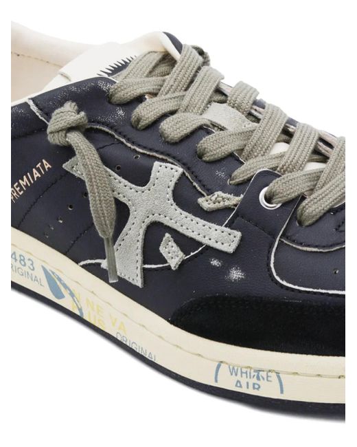 Premiata Gray Basket Clay 6909 Lace-Up Sneakers