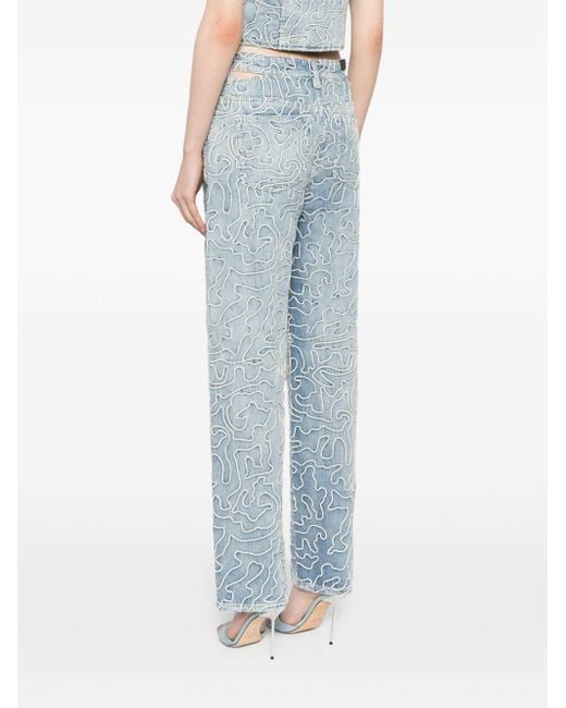IRO Blue Embroidered Loose-fit Jeans