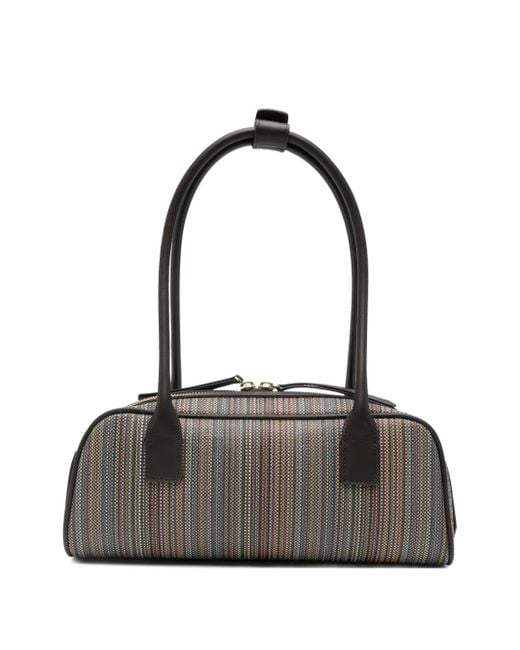 Paul Smith Black Striped Top-Handles Shoulder Bag