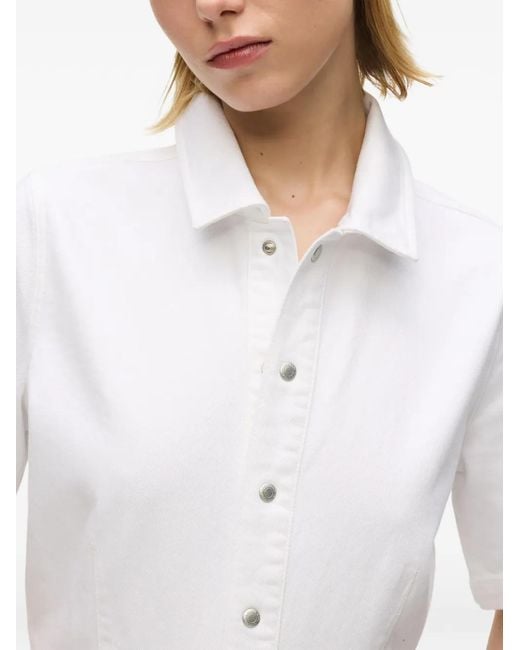 Karl Lagerfeld White Buttoned Mini Dress