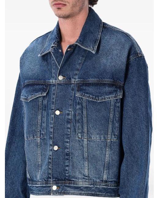 Studio Nicholson Blue Faded-Effect Denim Jacket for men