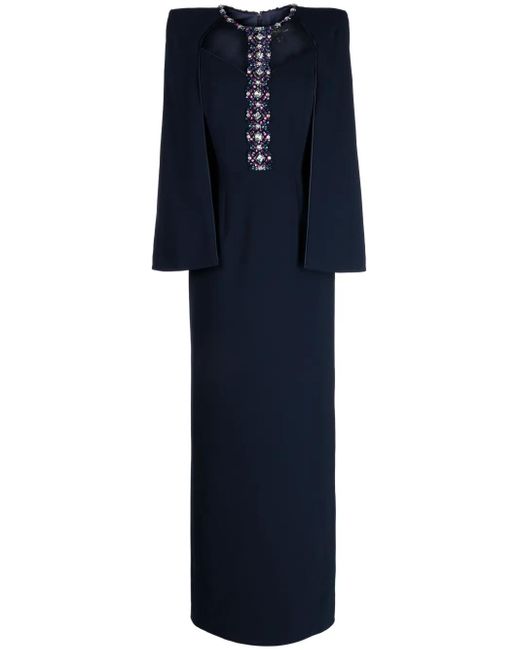 Jenny Packham Midi-Jurk Verfraaid Met Kristallen in het Blue