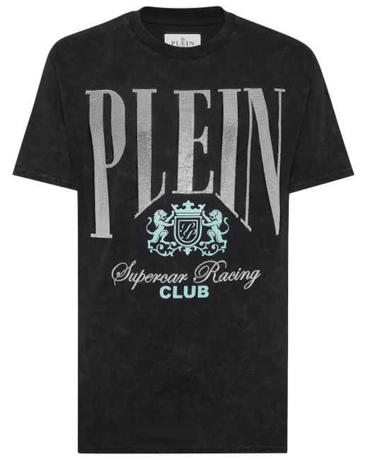 Philipp Plein Black Cars Racing T-Shirt for men