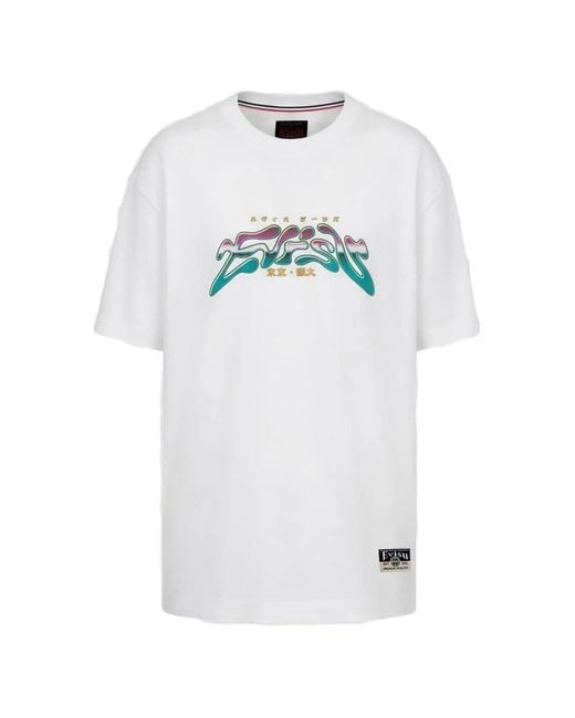 Evisu White Leopard-Print T-Shirt for men