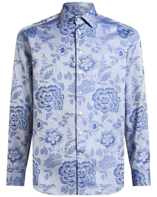 Etro Blue Printed Shirt for men