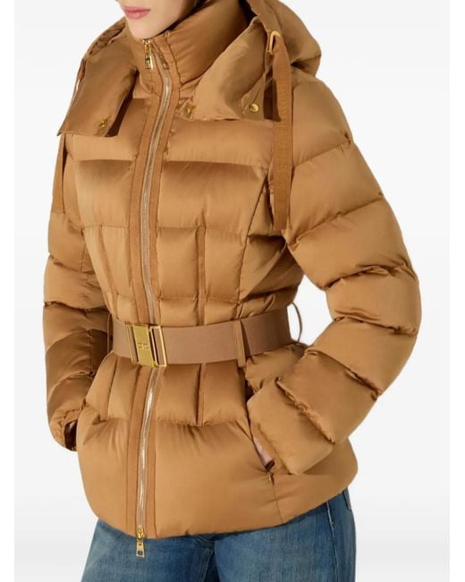 Elisabetta Franchi Brown Down Jacket