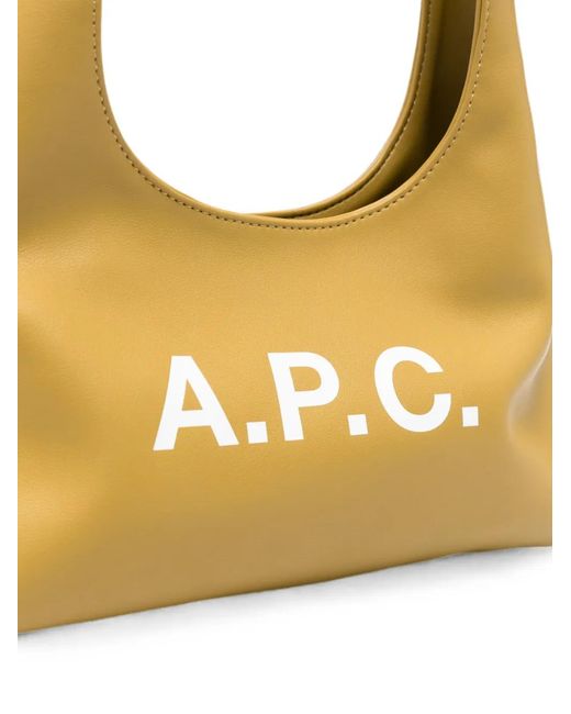 A.P.C. Metallic Baby Ninon Logo-Print Tote Bag