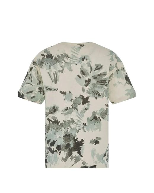 Off-White c/o Virgil Abloh Gray Floral-Print Logo-Print T-Shirt