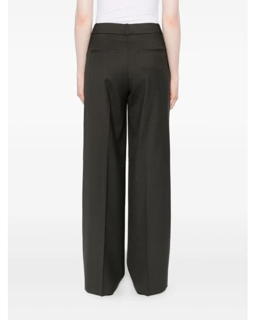 Peserico Gray High-Waisted Wide-Leg Trousers