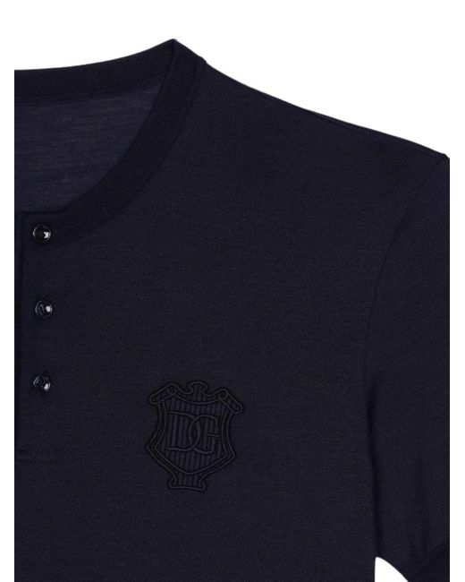 Dolce & Gabbana Black Heraldic Dg Logo-Embroidered T-Shirt for men