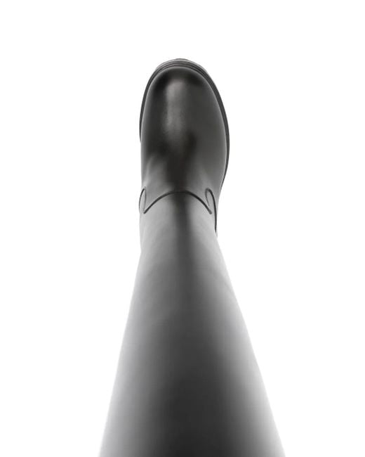 Bally Black Rugged Sole Leather Long Boots