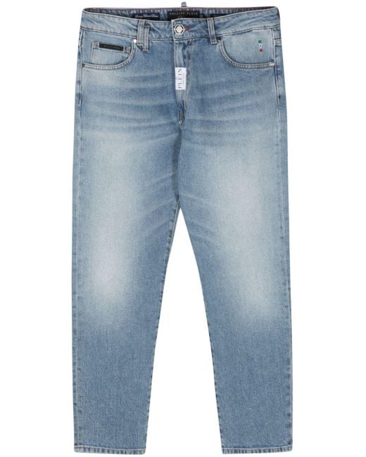 Philipp Plein Blue Detroit Fit Mid-rise Straight-leg Jeans for men
