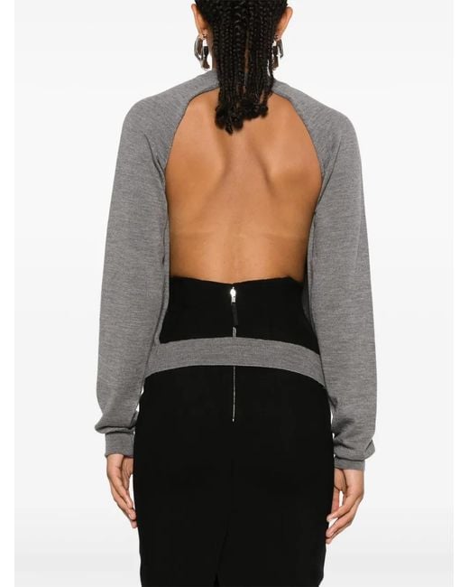 Moschino Gray Cardigan With Mélange Effect