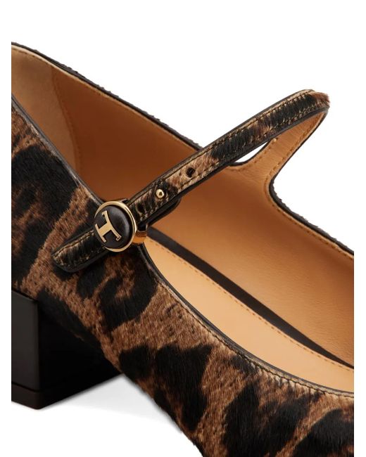 Tod's Brown Leopard-Print Block-Heel Pumps