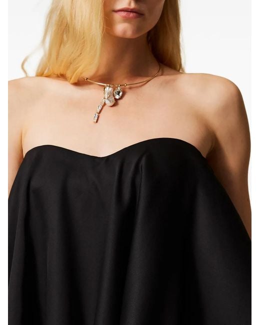 Twinset Black Satin Bustier Top