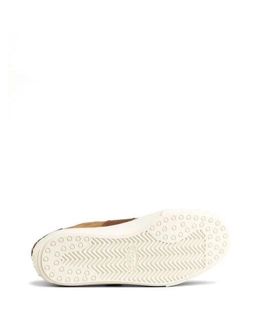 Tod's Brown Suede Shearling-Lined Sneakers for men