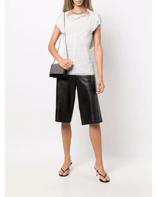 Rick Owens White Panelled Cowl-Neck Top