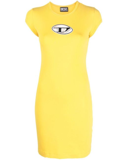 DIESEL Cotton D-angiel Cut-out Dress in Yellow | Lyst