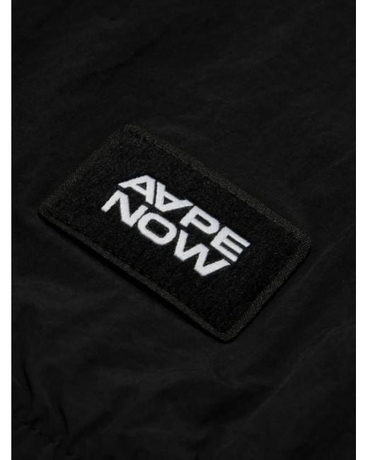 Aape By A Bathing Ape Black Logo Embroidered Jacket for men
