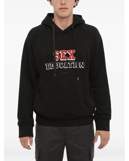 Neil Barrett Black Embroidered Hoodie for men