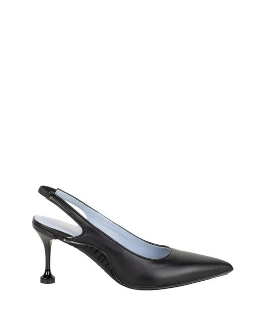 Voile Blanche Black Pointed-Toe Slingback Pumps