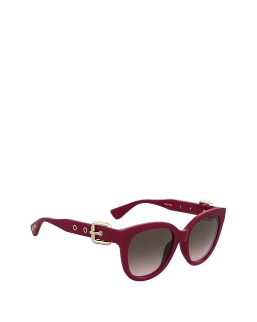 Moschino Purple Square-Buckle Sunglasses