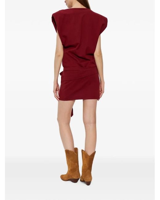 Isabel Marant Red Marielle Wrap-Style Mini Dress