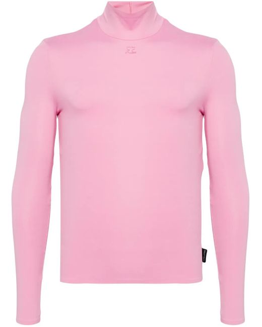 Courreges Pink Logo-Appliqué Top for men