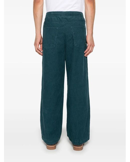 Adidas Blue Corduroy Drawstring Trousers for men