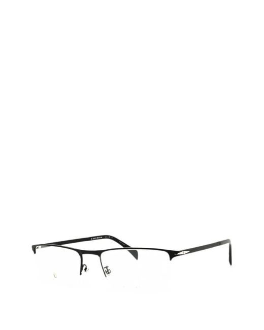 David Beckham White Rectangle-Frame Semi-Rimless Glasses for men