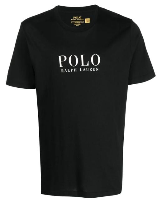 Polo Ralph Lauren Black Logo-Print Cotton T-Shirt