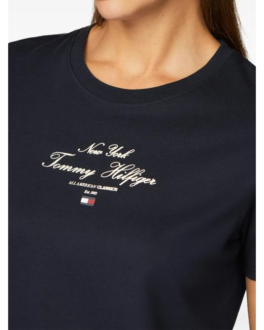 Tommy Hilfiger Blue Logo-Print T-Shirt