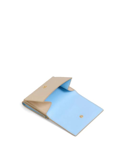 Marni Natural Leather Trifold Wallet With Logo