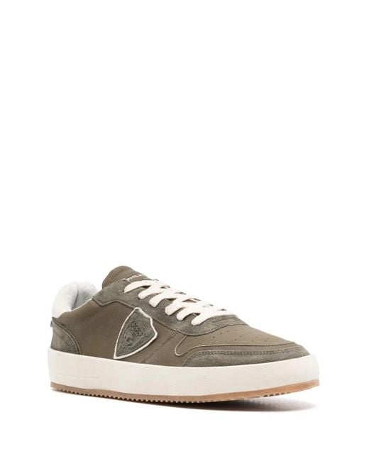 Philippe Model White Logo-Patch Sneakers for men